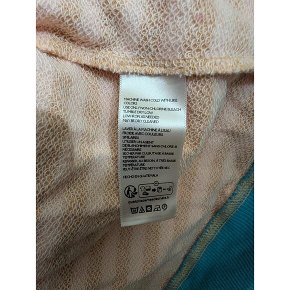 We The Free Sweatshirt Women S Pink Brown Stripe Classic Oversized Crew Neck NWT - Picture 4 of 4